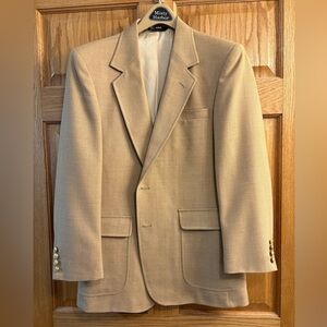 oss & Cromarty Beige Tan Blazer Sports Coat Jacket Men’s 41R Gold Tone Buttons